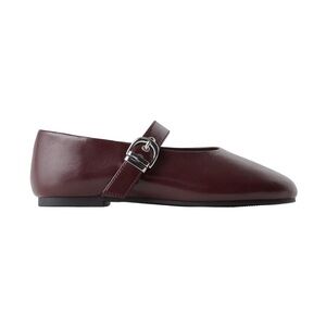 Zara Burgundy Mary Jane Flat with Silver Buckle